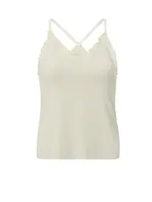 YAYA Rib singlet with woven details