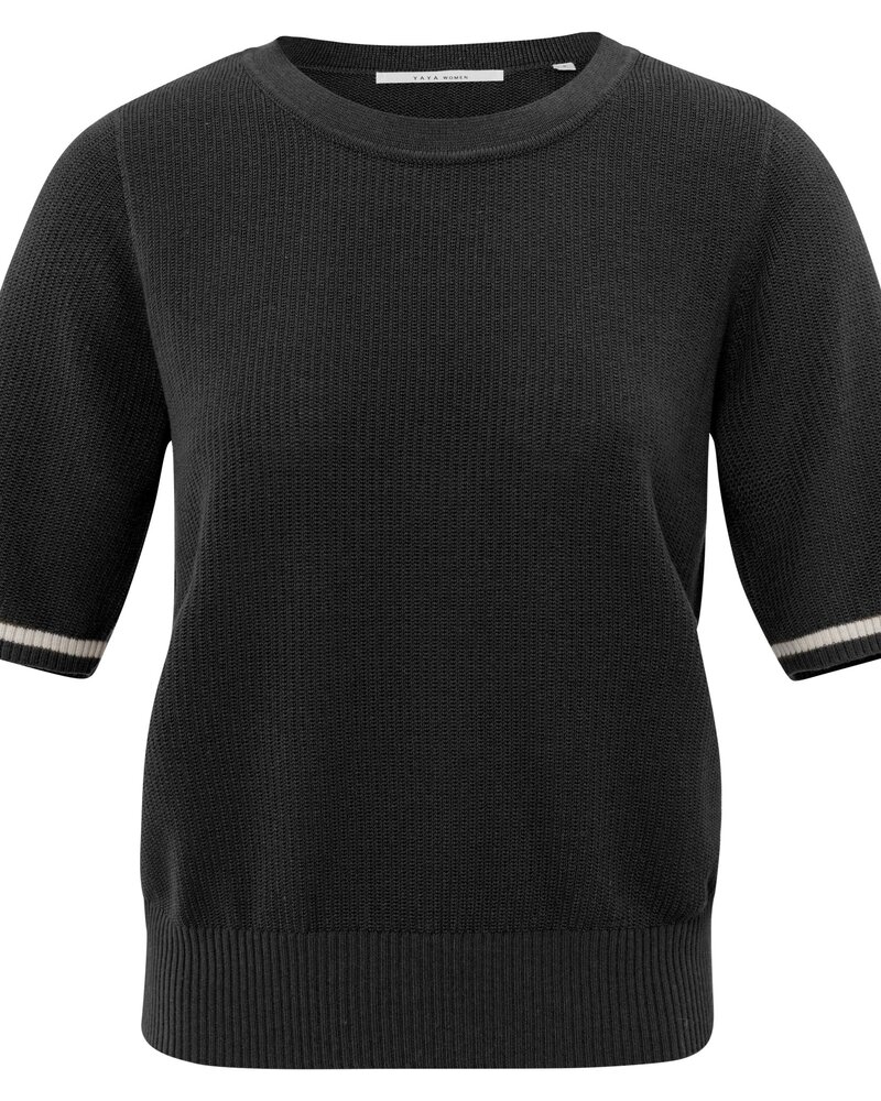 YAYA PULL TEXTURÉ À MANCHES COURTES