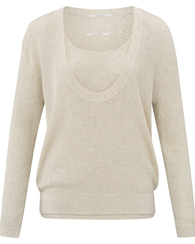 YAYA RIBBED SWEATER WITH TANK TOP