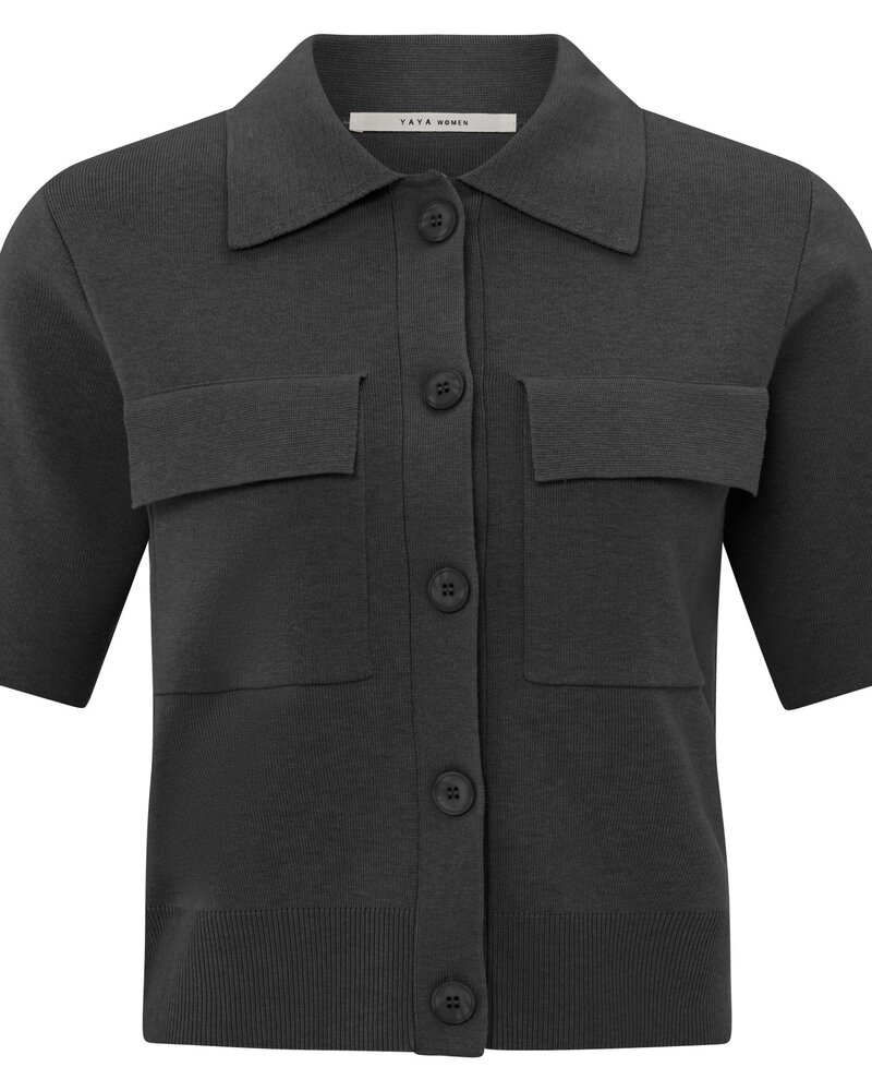 YAYA CARDIGAN À MANCHES COURTES