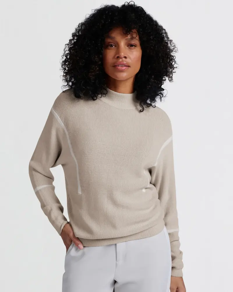 YAYA SWEATER WITH STRIPE DETAILS