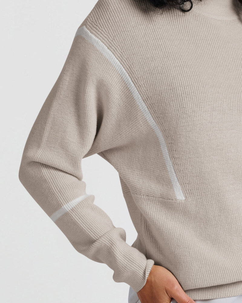 YAYA SWEATER WITH STRIPE DETAILS