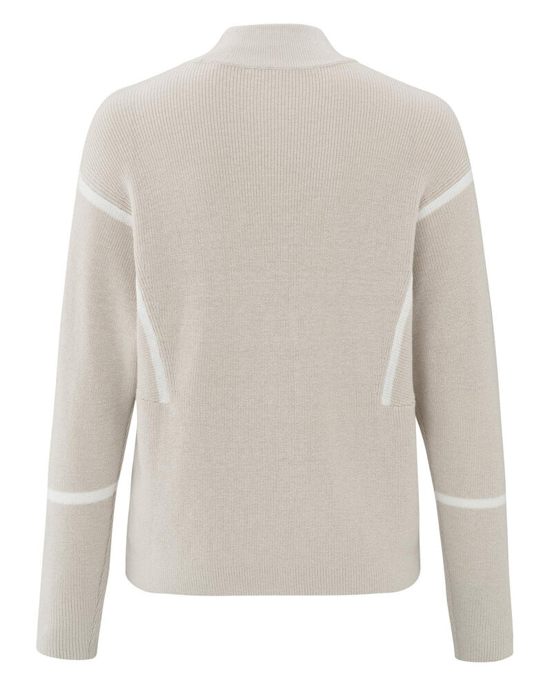 YAYA SWEATER WITH STRIPE DETAILS