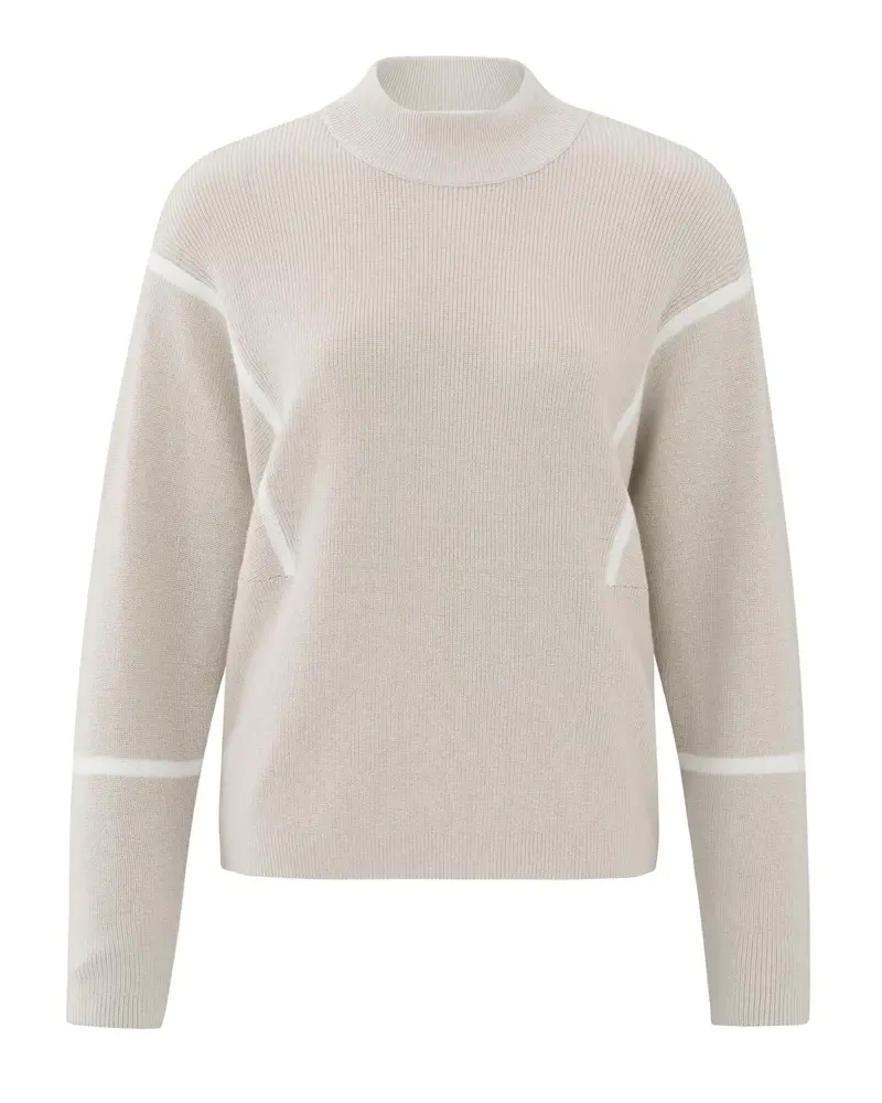 YAYA SWEATER WITH STRIPE DETAILS