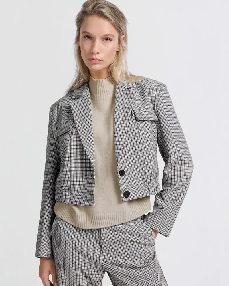 YAYA CHECK PATTERN BLAZER