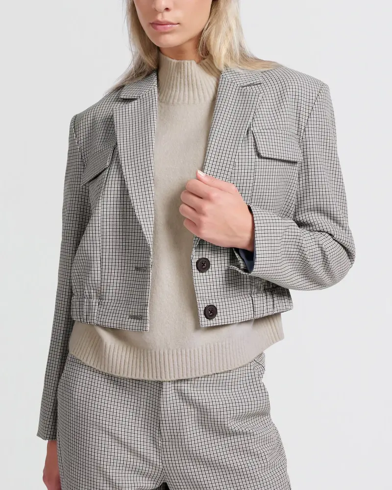 YAYA CHECK PATTERN BLAZER