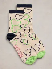 White Stuff Femme PAINTERLY HEART SOCK