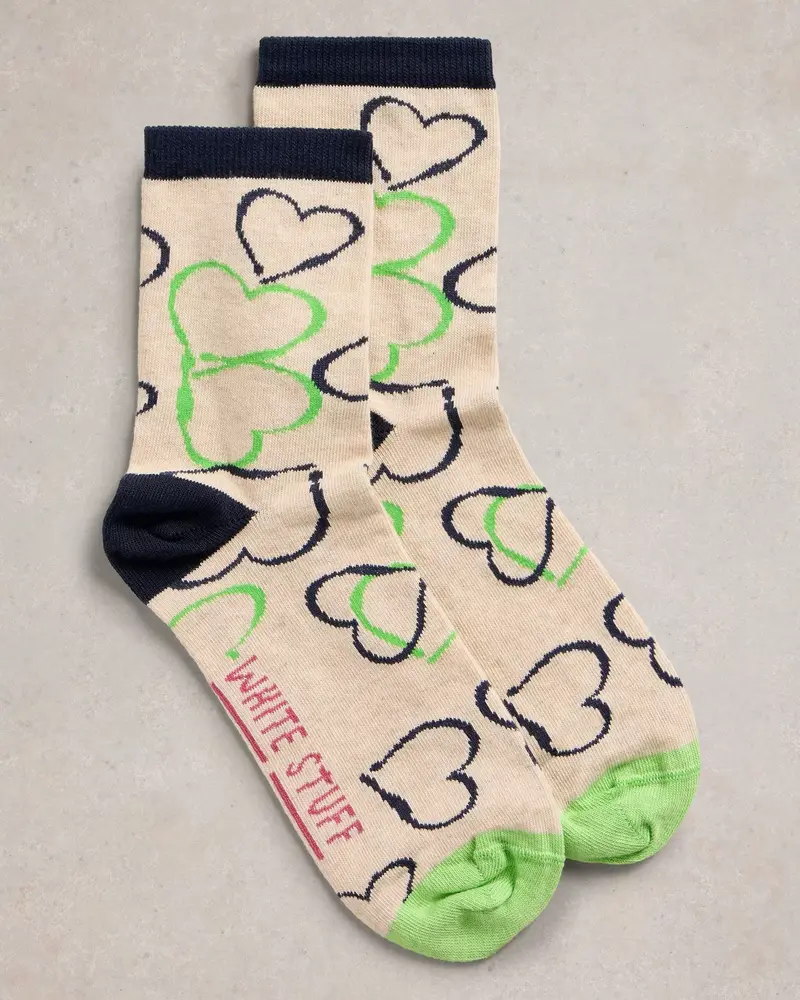 White Stuff Femme PAINTERLY HEART SOCK