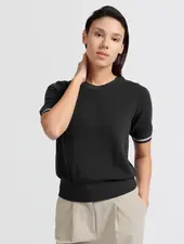 YAYA PULL TEXTURÉ À MANCHES COURTES