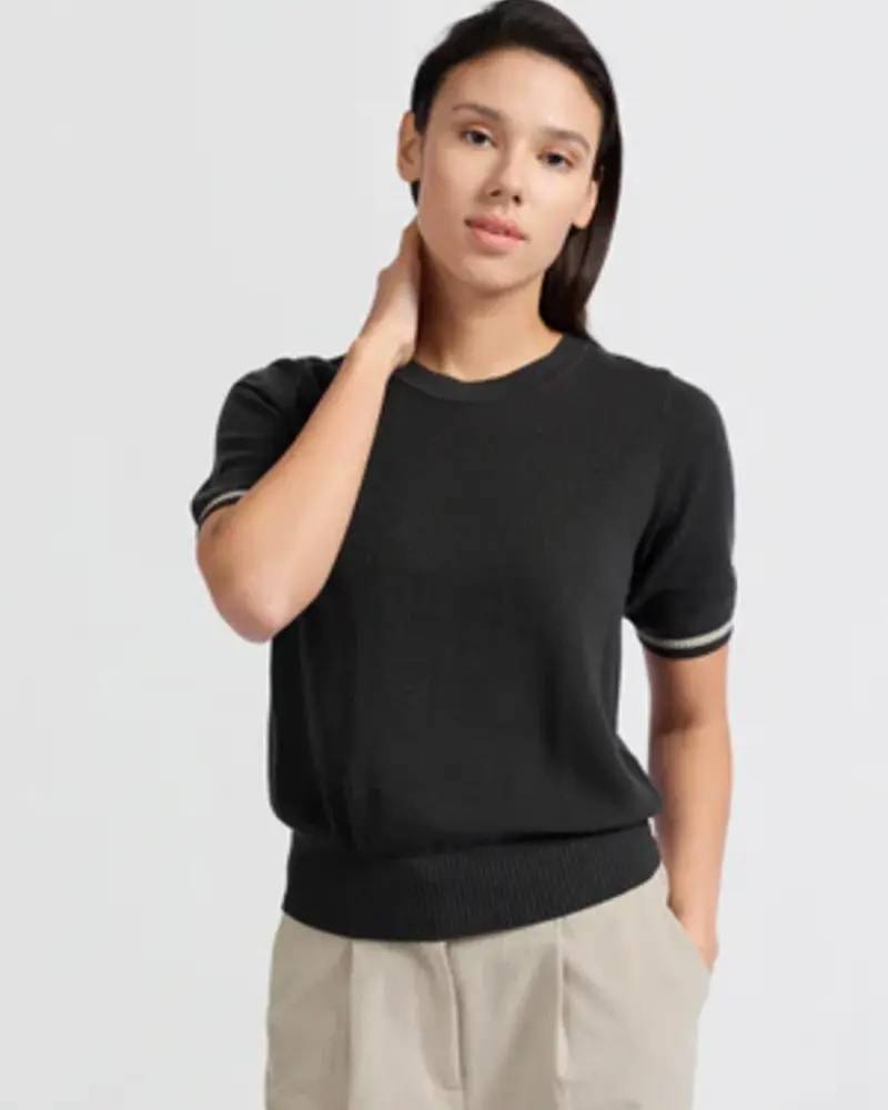 YAYA PULL TEXTURÉ À MANCHES COURTES