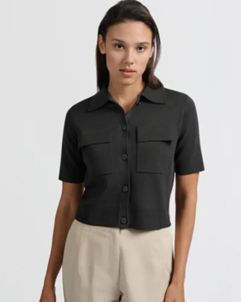 YAYA CARDIGAN À MANCHES COURTES