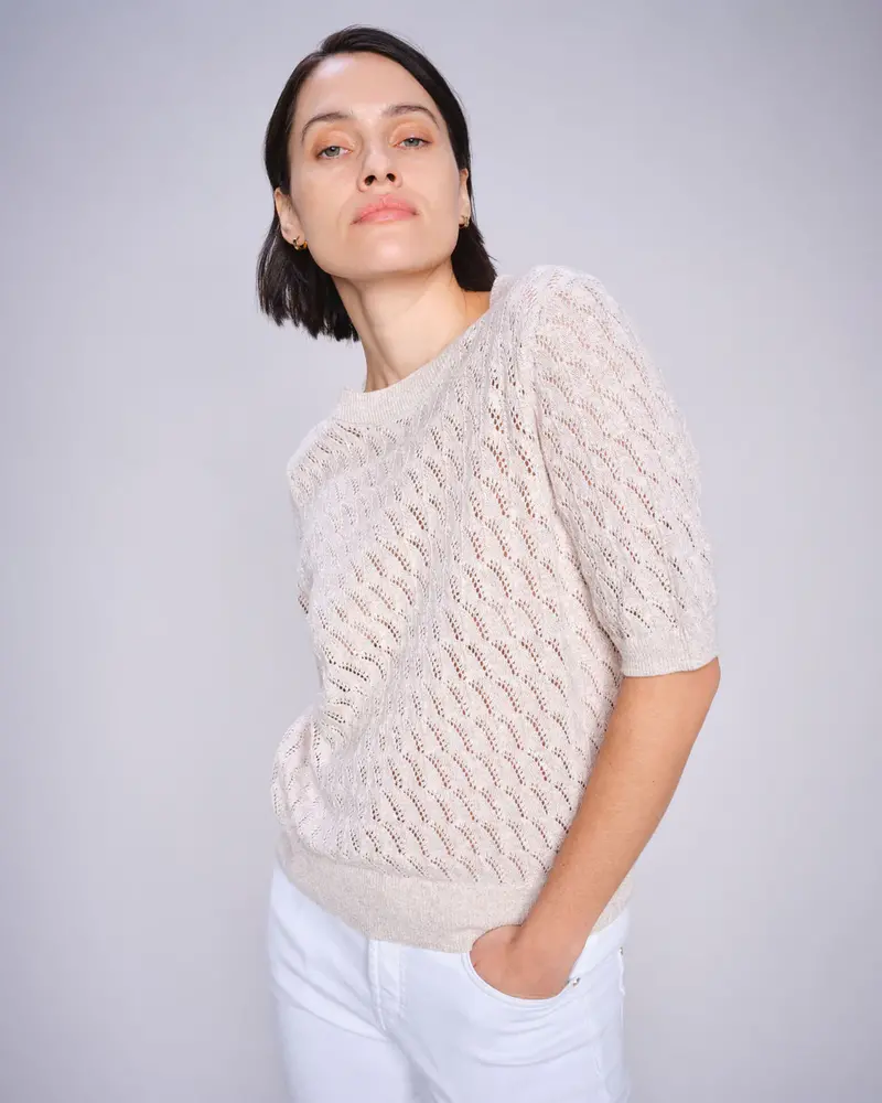 Mos Mosh MMKARIN MARISOL SS LINEN KNIT