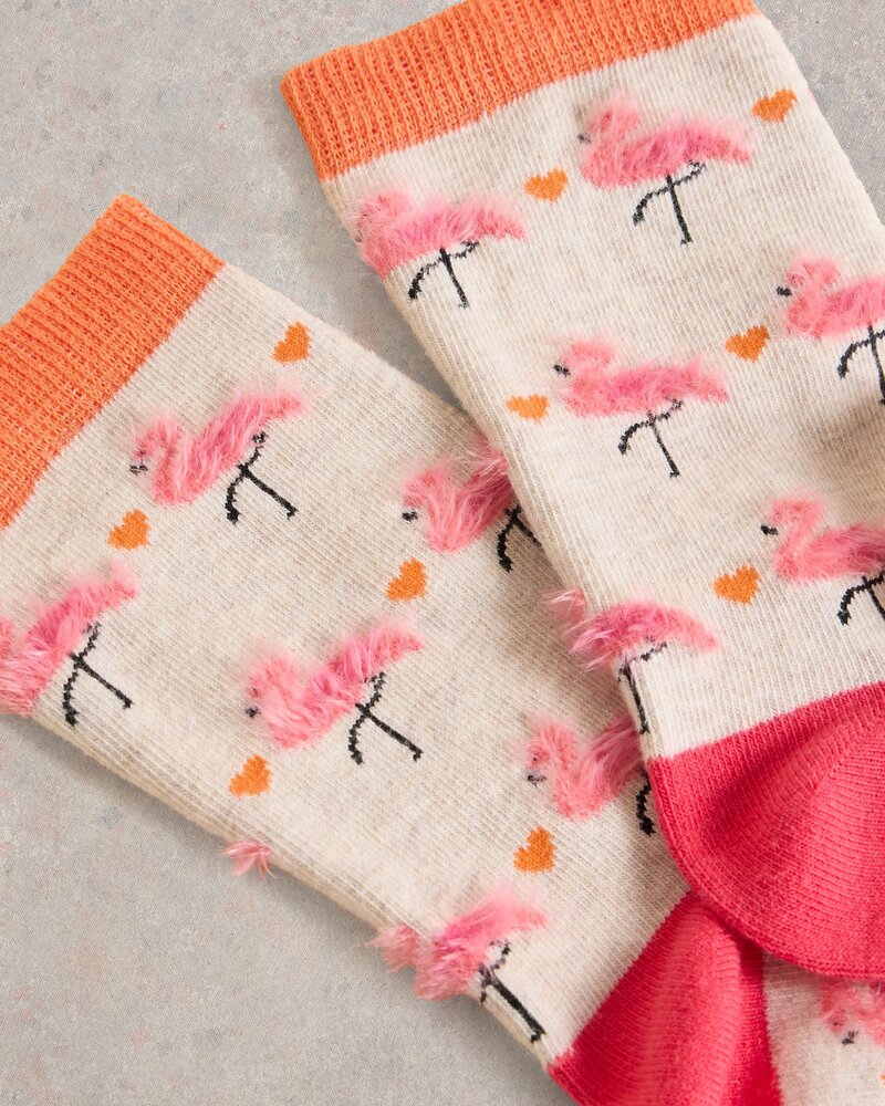 White Stuff Femme FLUFFY FLAMINGO SOCKS