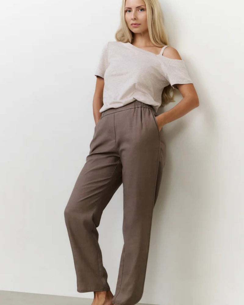 YAYA WOVEN STRUCTURED TROUSERS