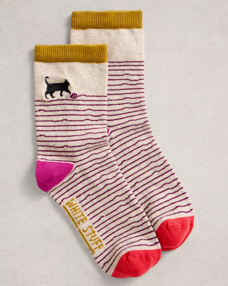 WHITE STUFF FEMME EMBROIDERED SOCK