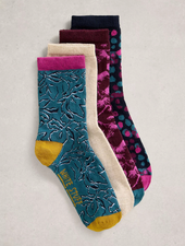 WHITE STUFF FEMME CHAUSSETTES FLEURIES