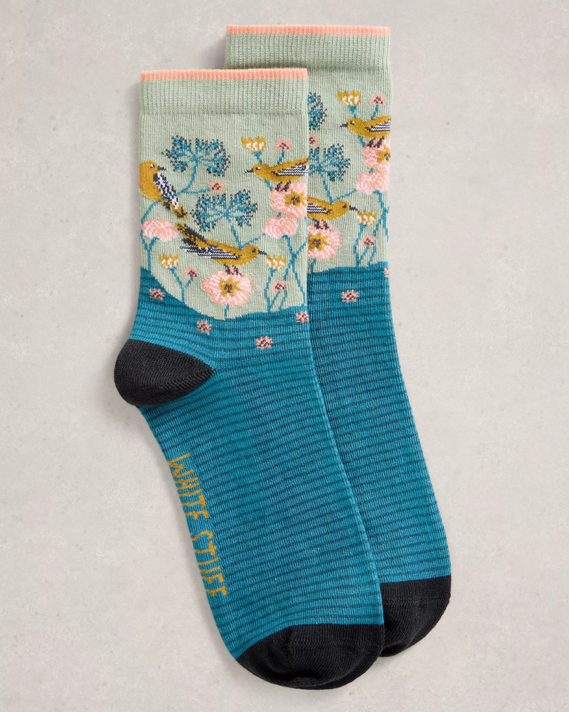 WHITE STUFF FEMME CHAUSSETTES FLEURIES