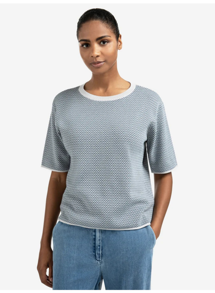 YAYA JACQUARD KNITTED T-SHIRT