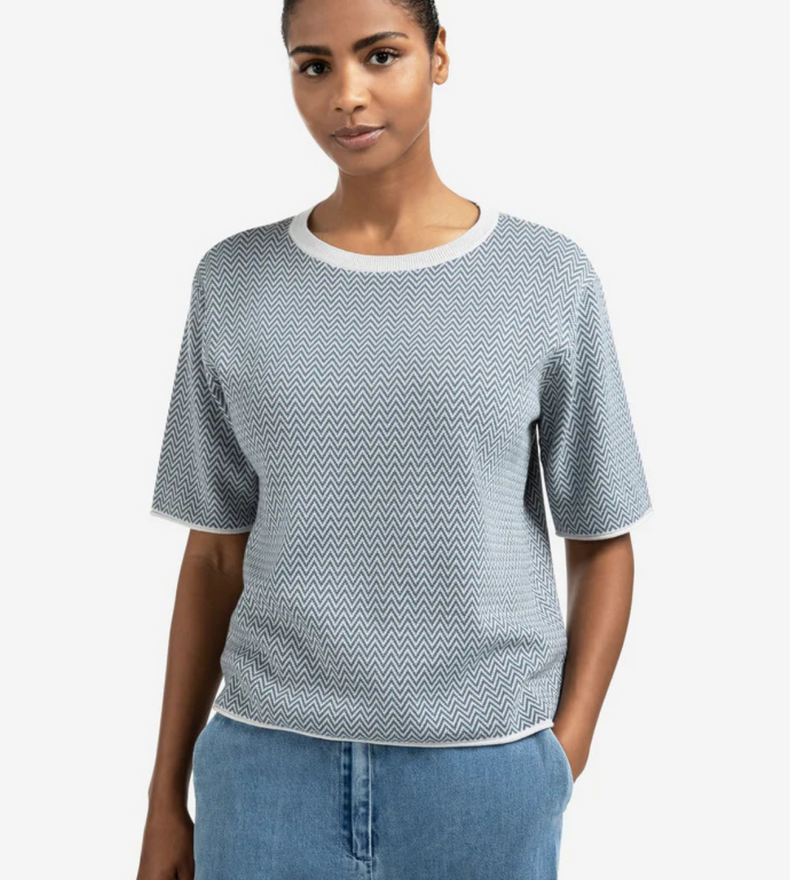 JACQUARD KNITTED T-SHIRT