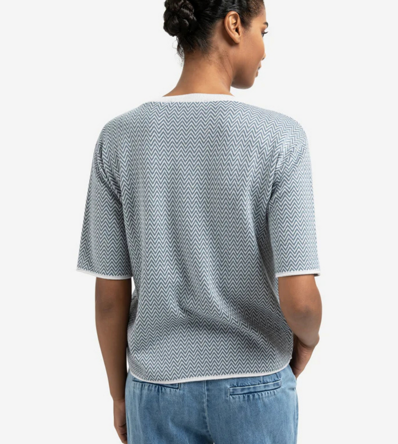 T-SHIRT EN MAILLE JACQUARD