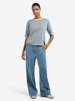 JACQUARD KNITTED T-SHIRT