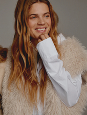 PENN & INK FAUX FUR WAISTCOAT