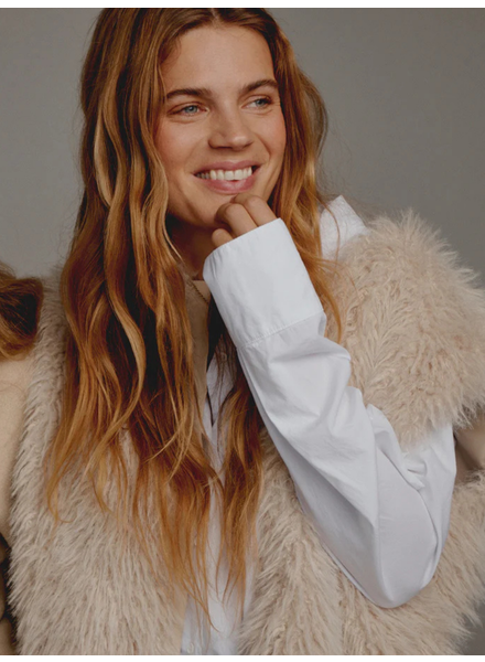 PENN & INK FAUX FUR WAISTCOAT