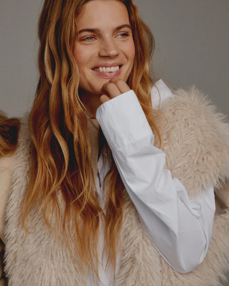 PENN & INK GILET FAUSSE FOURRURE