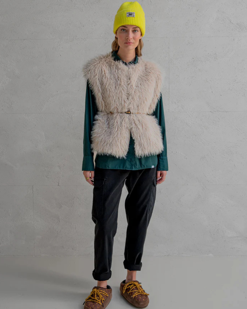 PENN & INK FAUX FUR WAISTCOAT