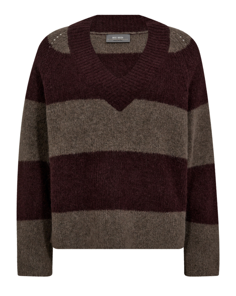 Mos Mosh MMTACI STRIPE LS V-NECK KNIT