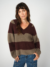 Mos Mosh MMTACI STRIPE LS V-NECK KNIT