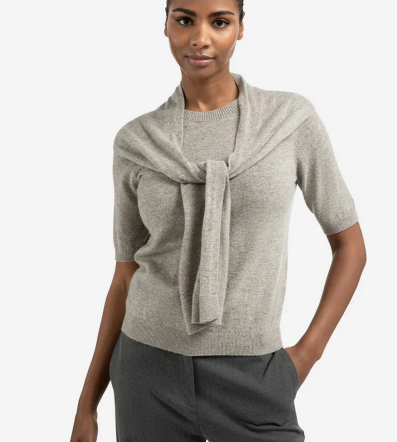 SHORT SLEEVE SWEATER