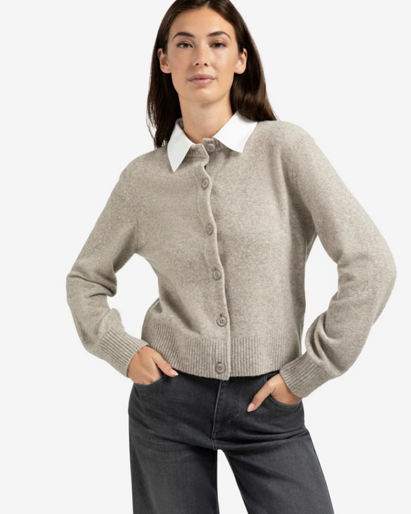 YAYA DETACHABLE COLLAR CARDIGAN