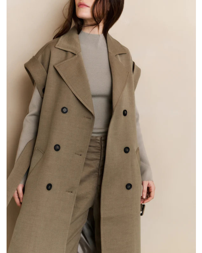 L'or ロル　Sleeveless Coat Dress Sleeveless Trench Dress – Elegant, Versatile & Professional