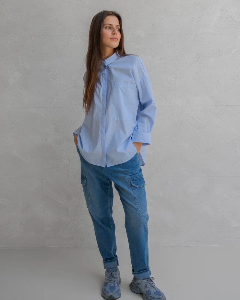 PENN & INK STRIPE BLOUSE