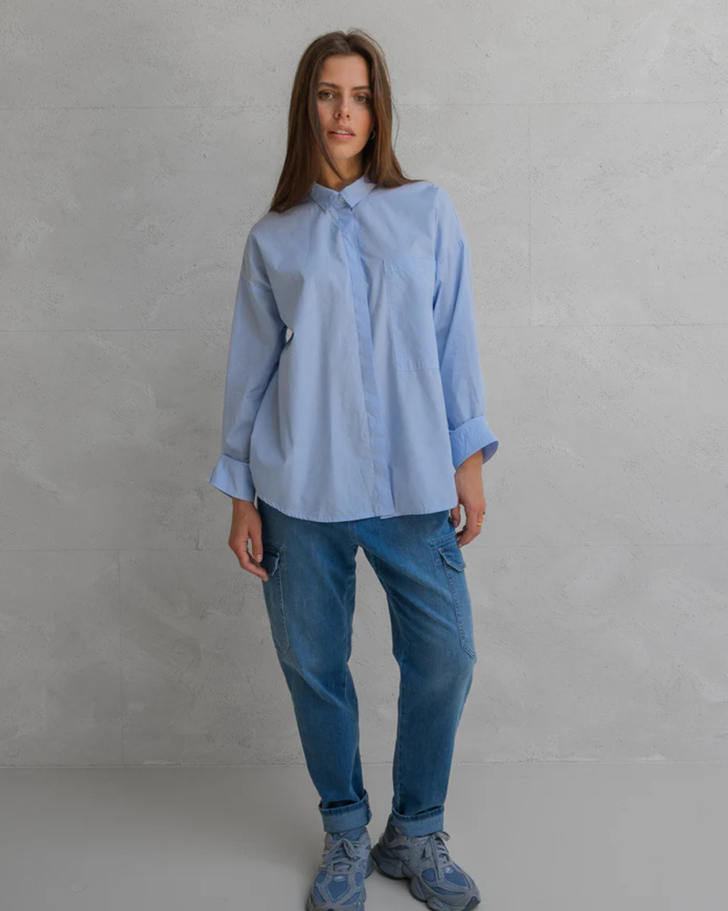 PENN & INK STRIPE BLOUSE