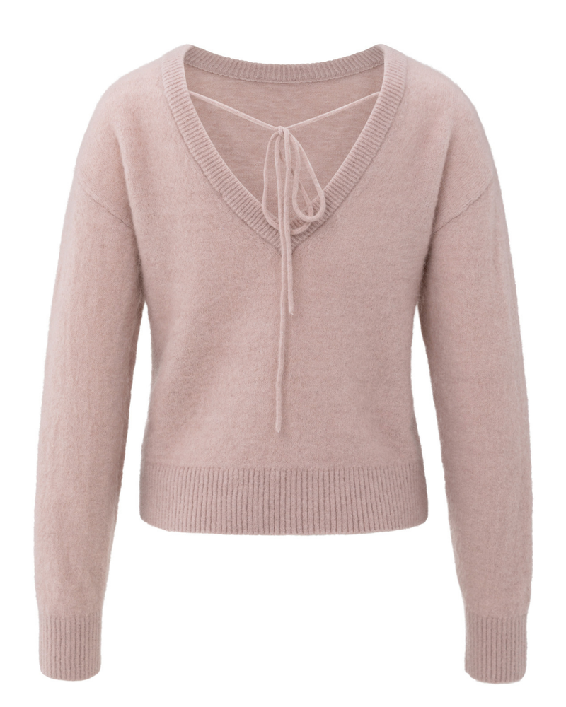 YAYA BACK V-NECK SWEATER