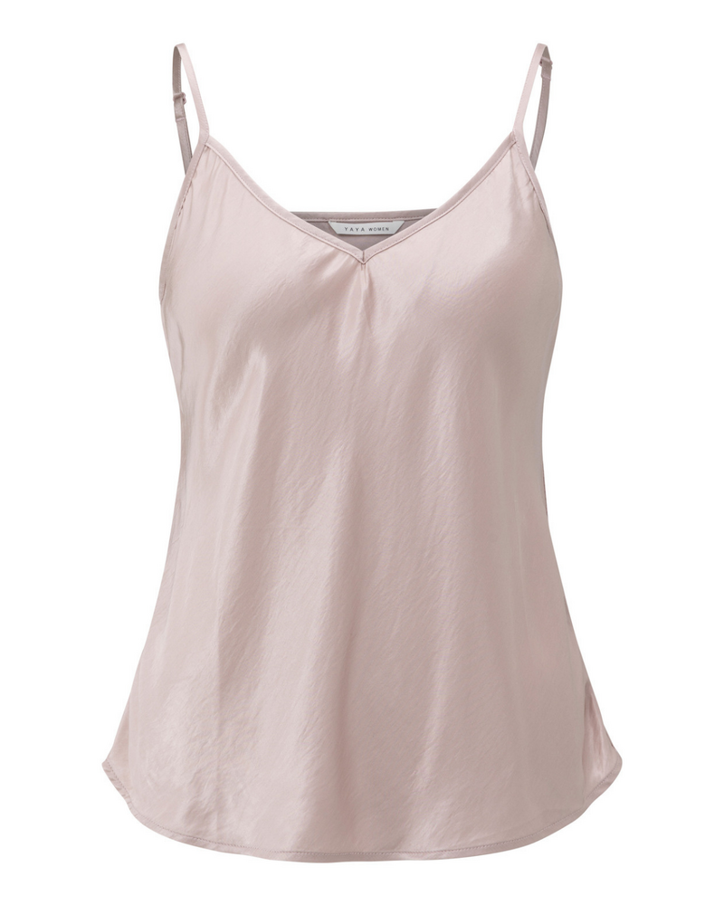 YAYA SATIN V-NECK SINGLET