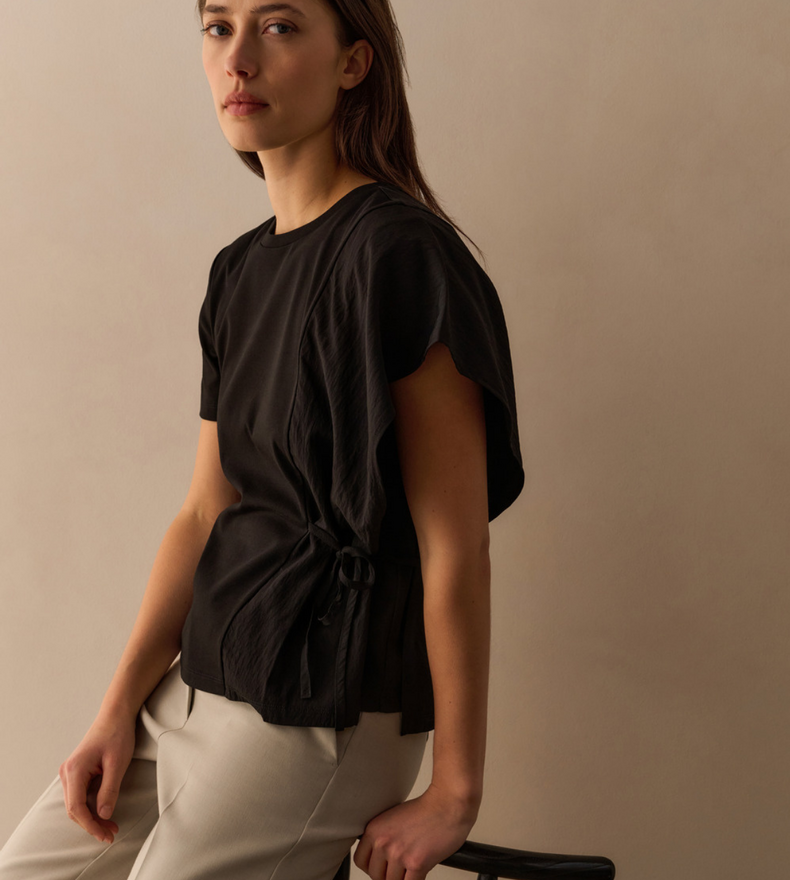 HAUT EN TISSU MÉLANGÉ