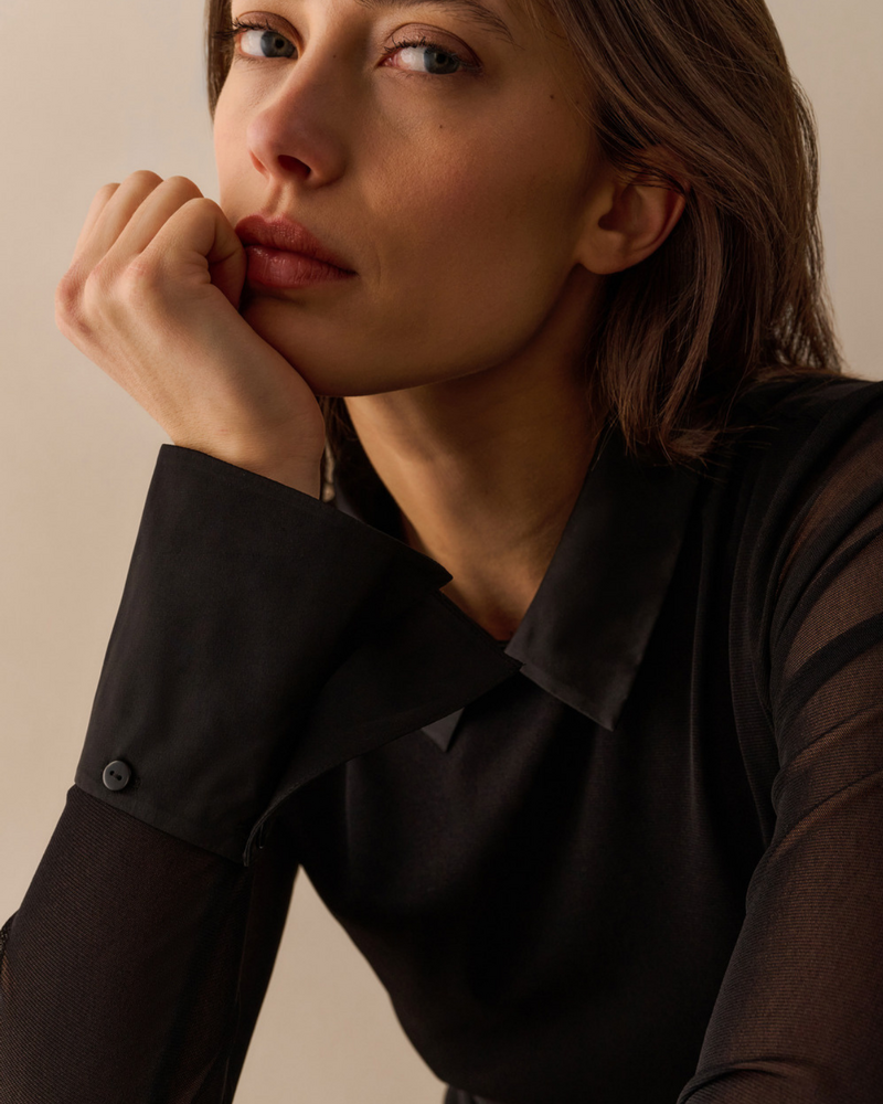 YAYA HAUT EN MAILLE TRANSPARENT