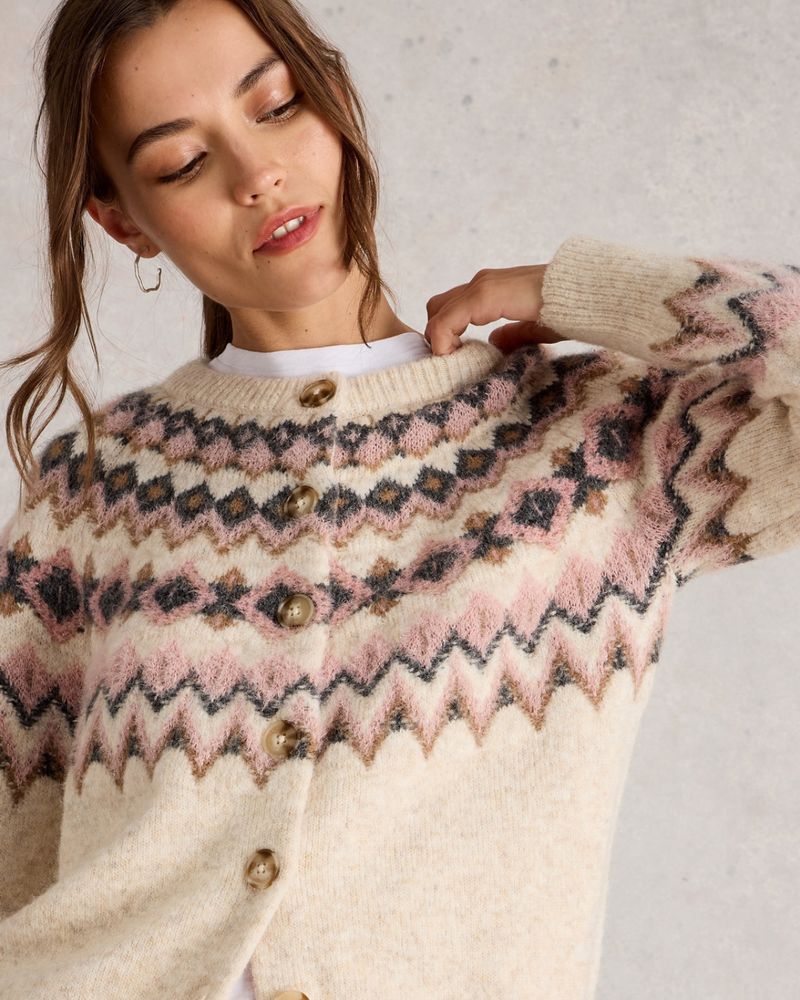 WHITE STUFF FEMME CARDIGAN ARCTIC