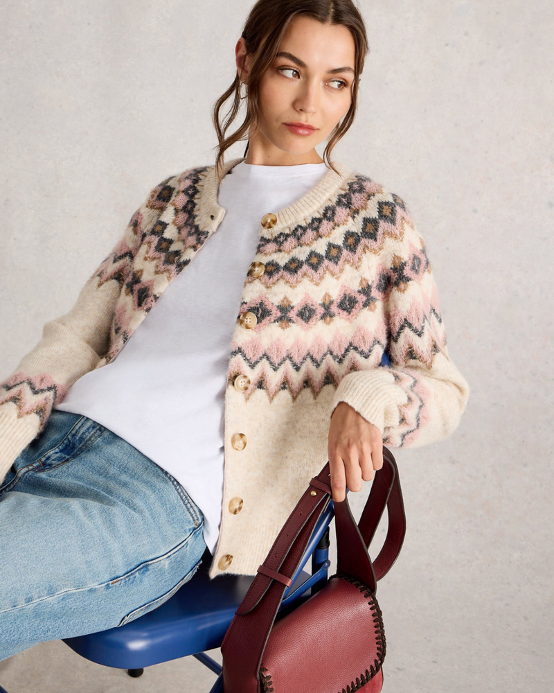 WHITE STUFF FEMME CARDIGAN ARCTIC