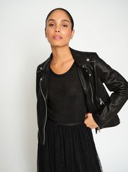 MMGOHA STUD LEATHER JACKET