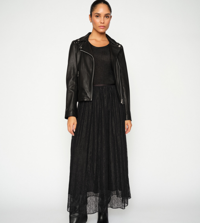 MMGOHA STUD LEATHER JACKET