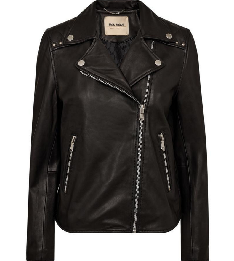 MMGOHA STUD LEATHER JACKET