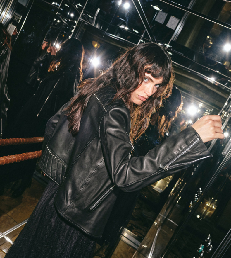 MMGOHA STUD LEATHER JACKET