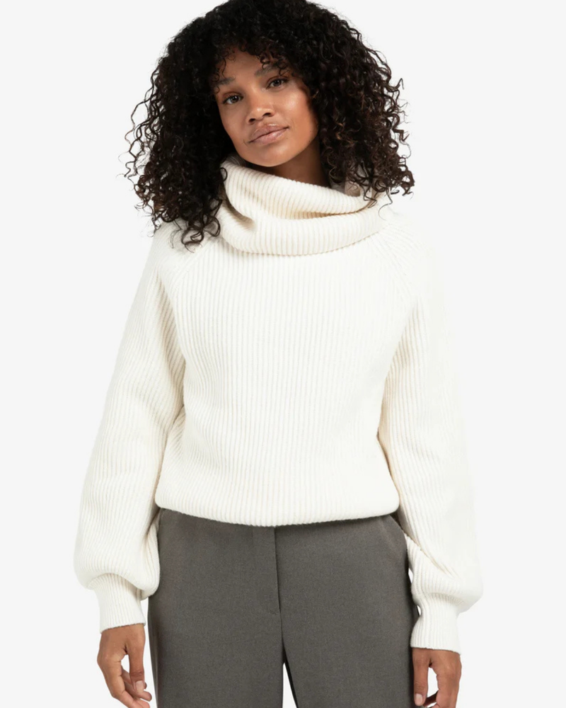 YAYA SWEATER WITH WIDE COLLAR