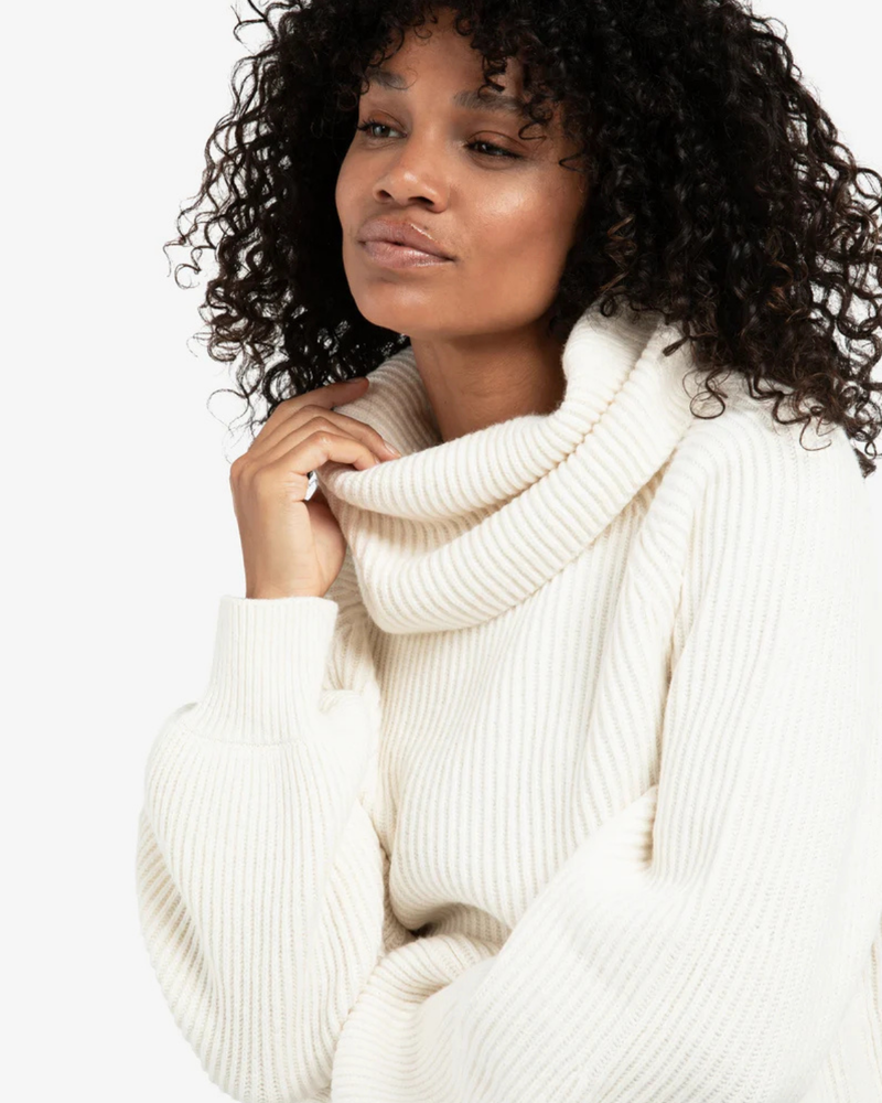 YAYA SWEATER WITH WIDE COLLAR