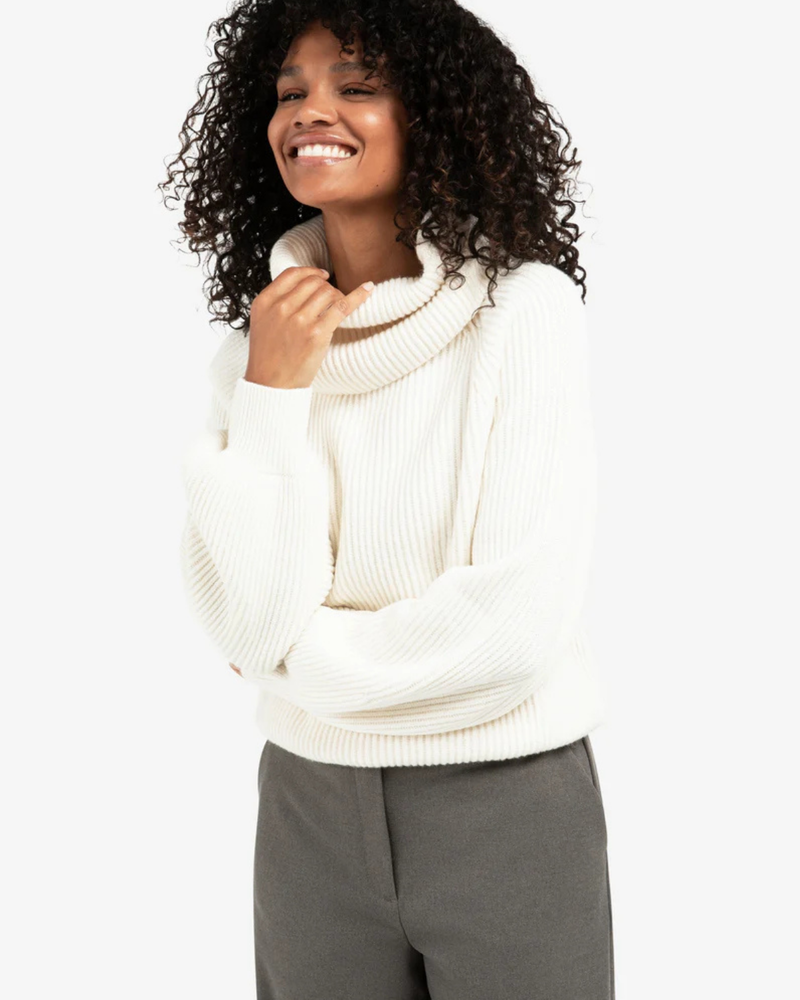 YAYA SWEATER WITH WIDE COLLAR