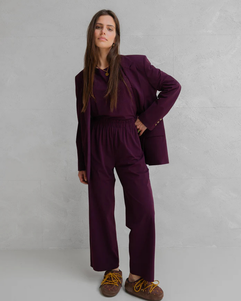 PENN & INK ELASTIC WAISTBAND TROUSERS